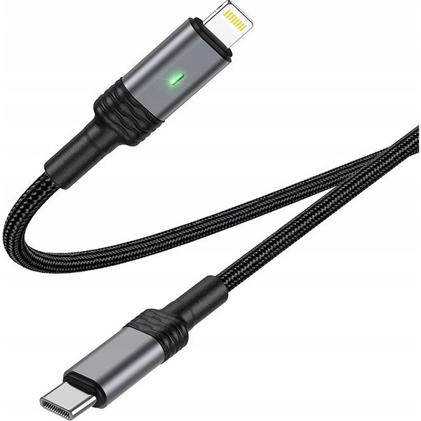 Borofone BU30 USB-C apa - Lightning apa Adat- és Töltőkábel 1,2m - Fekete