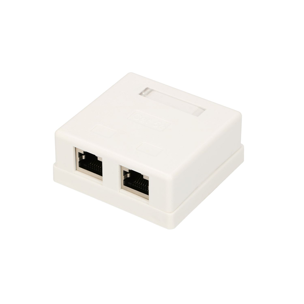 Caja Tomacorriente Extralink 2xrj45 Cat5e Stp Para Montaje En Pared