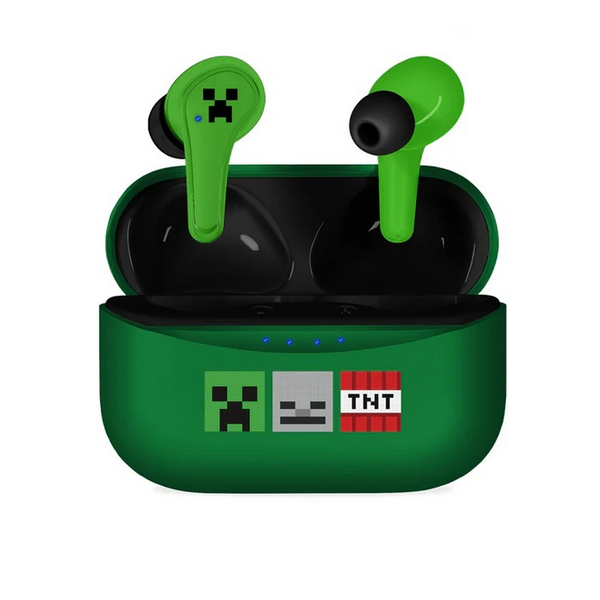 Căști intraauriculare Bluetooth OTL Minecraft Icons TWS, verde