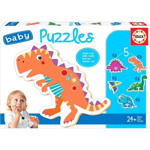 Educa 5 az 1-ben Baby sziluett Puzzle 3,4,5 db-os - Dinoszauruszok 18873
