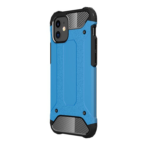 Defender műanyag telefonvédő (közepesen ütésálló, légpárnás sarok, szilikon belső, fémhatás) VILÁGOSKÉK [Apple iPhone 12 mini] (5996591011035)