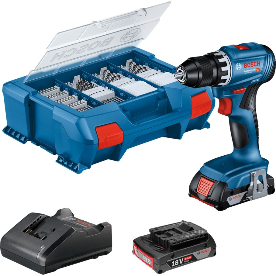 Bosch GSR 18V-45 Professional 500 ot/min Rýchloupínanie 900 g Čierna, Modrá (06019K3205)