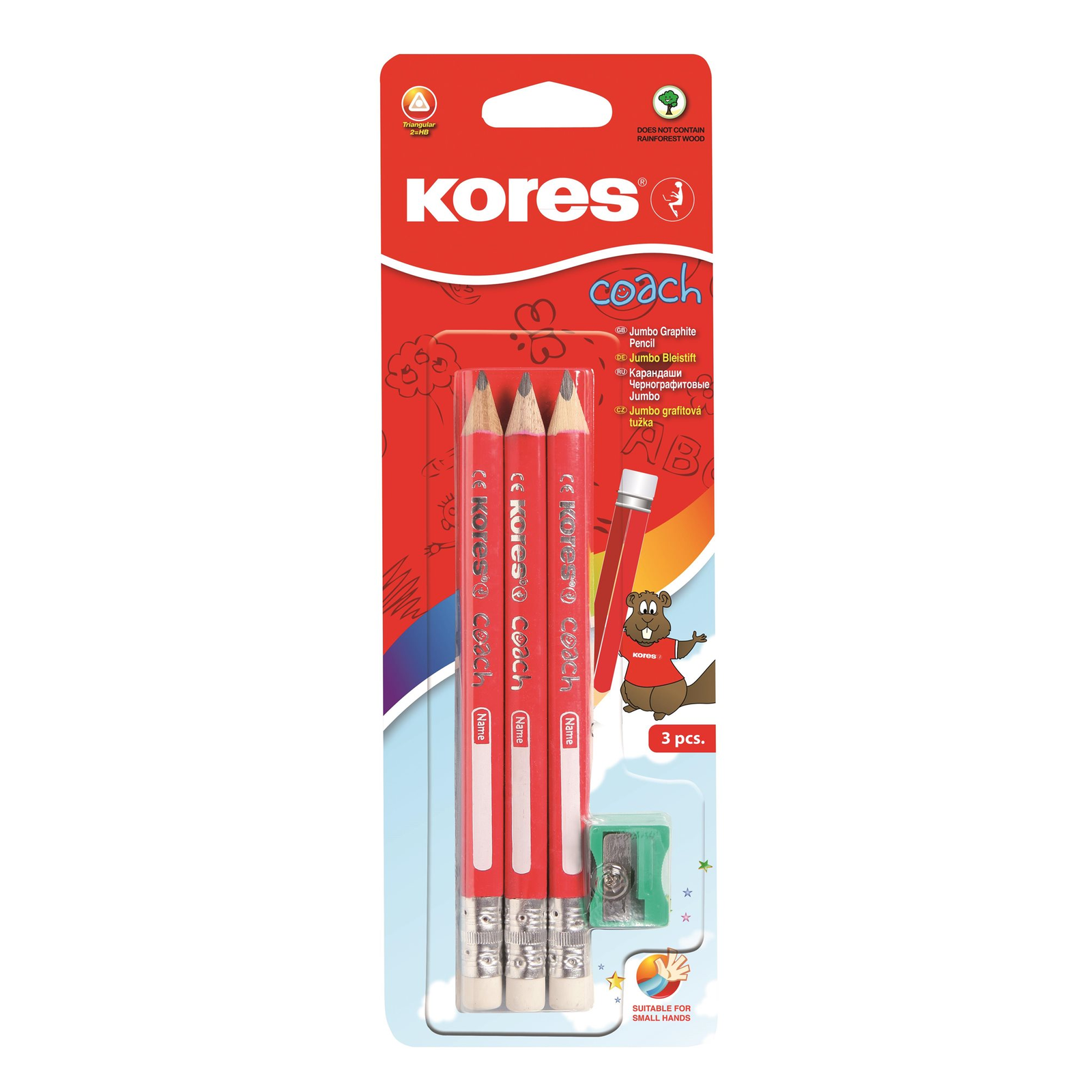 KORES JUMBO Coach HB, háromszögletű - készlet, 3 db (92533)