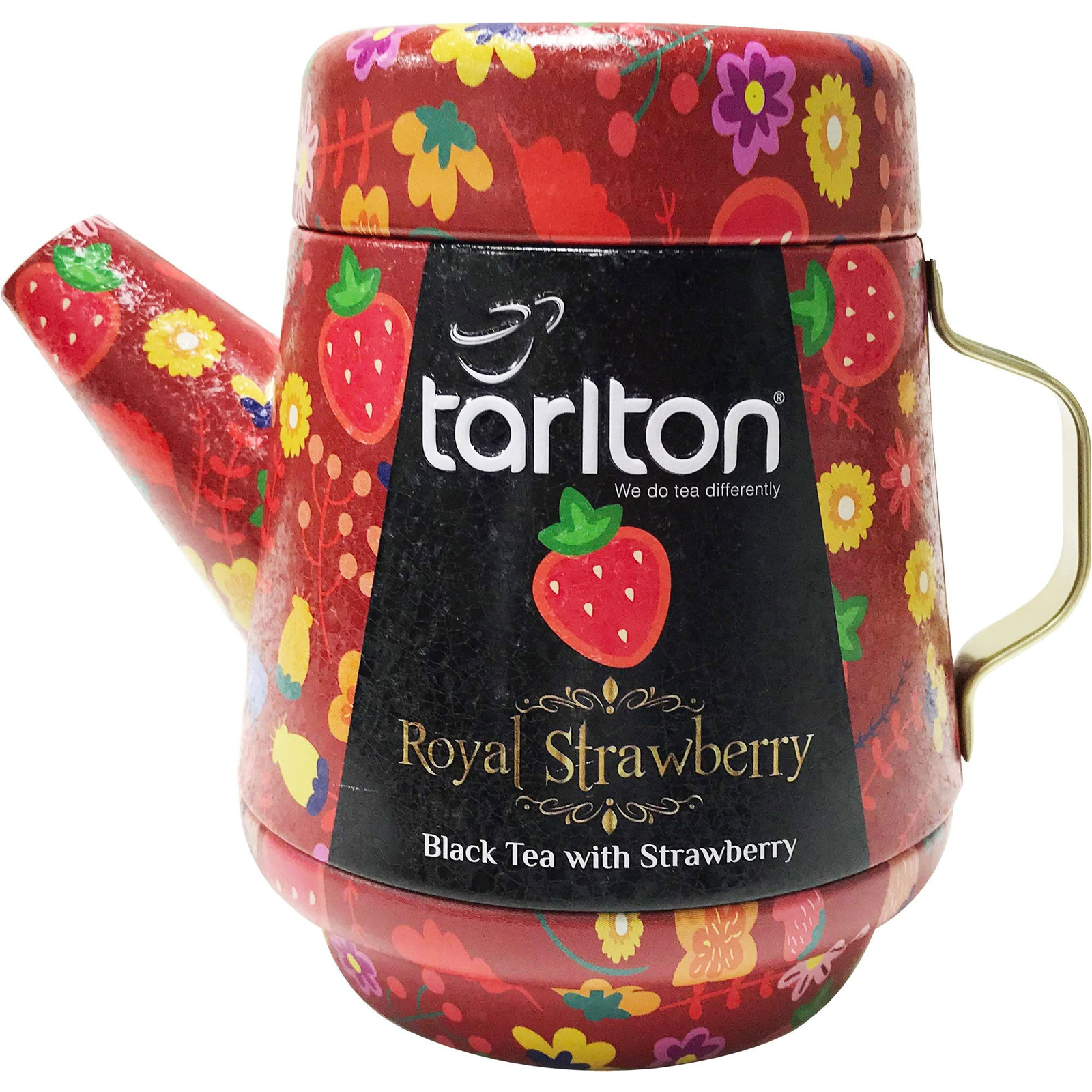 TARLTON Tea Pot Royal Strawberry Black Tea 100 g, fémdobozban (4798810014145)