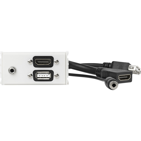 Vivolink WI221281 presa energia HDMI + USB A + 3.5mm Bianco