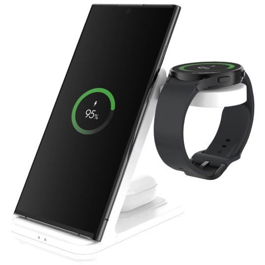 FIXED Samsung Powerstation vezeték nélküli töltéssel, 3 eszközhöz, fehér (FIXPOS-SA-WH)