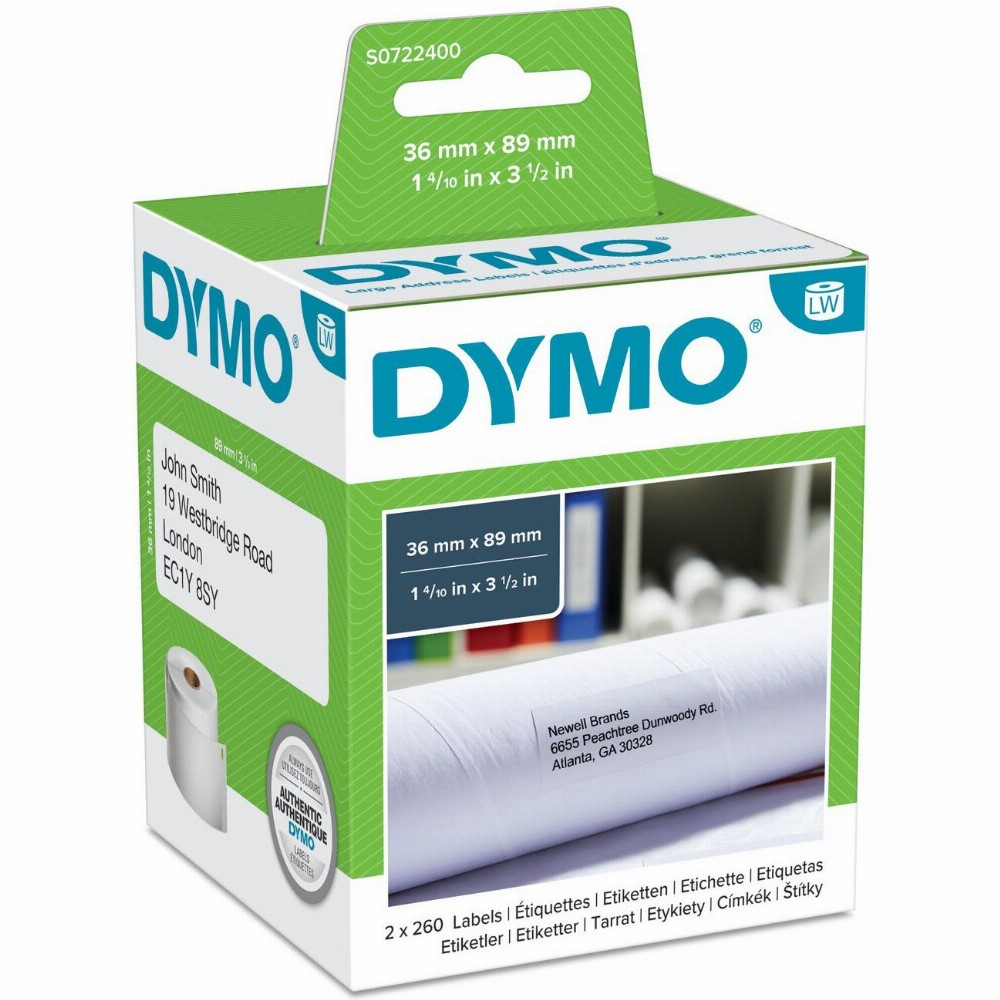 Dymo LabelWriter - Adressetiketten Selbstklebend - 36 x 89 mm - Schwarz auf Weiß - (S0722400) (S0722400)