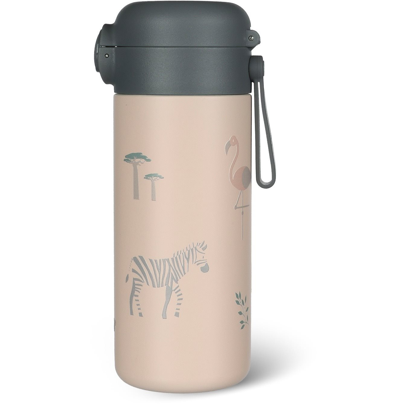 Zopa Safari Szívószálas italtermosz szilikon pánttal, 350 ml (8595114450428)