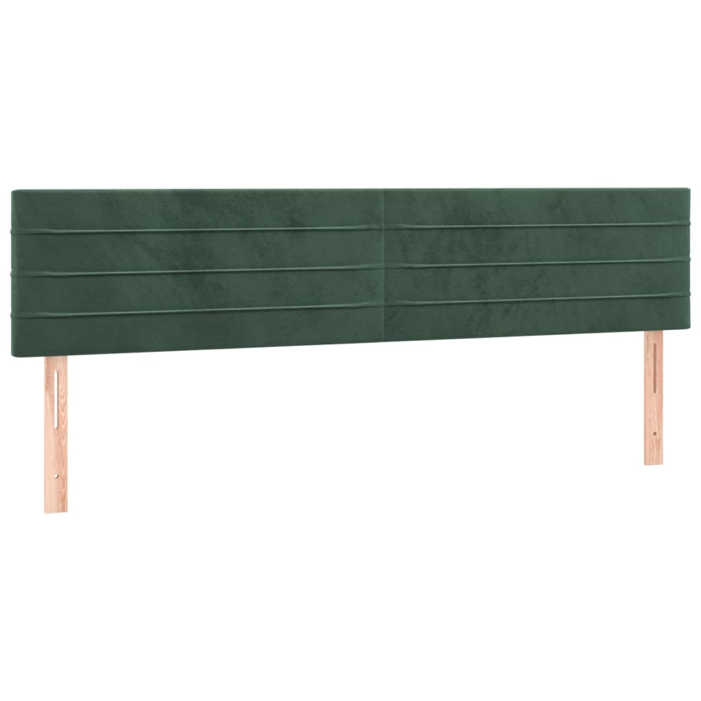 2 db sötétzöld bársony fejtámla 90x5x78/88 cm (346183)
