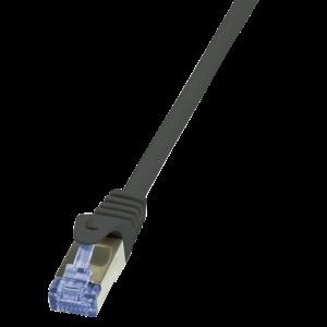 Кабел S/FTP LOGILINK Cat6a, LSZH, Мед, 20 м, Черен, AWG26, Двойно екраниран CQ3113S
