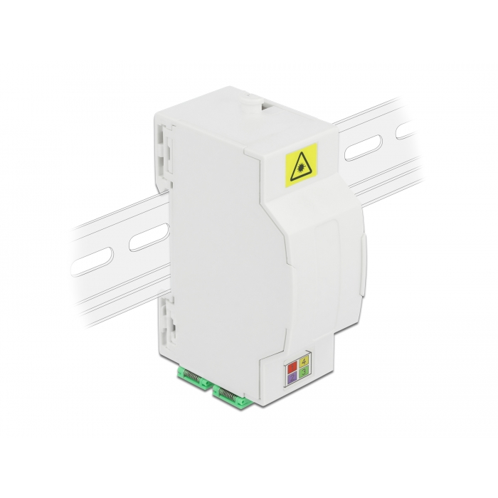 Delock 4 x SC Simplex vagy LC Duplex optikai rostkapcsoló doboz DIN sínhez (86543) (86543)