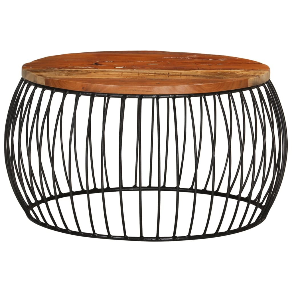 tömör újrahasznosított fa dohányzóasztal Ø68 cm (338022)