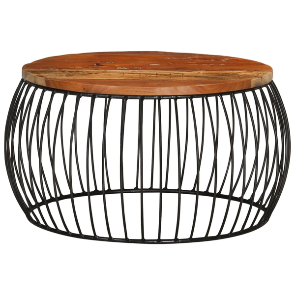 tömör újrahasznosított fa dohányzóasztal Ø68 cm