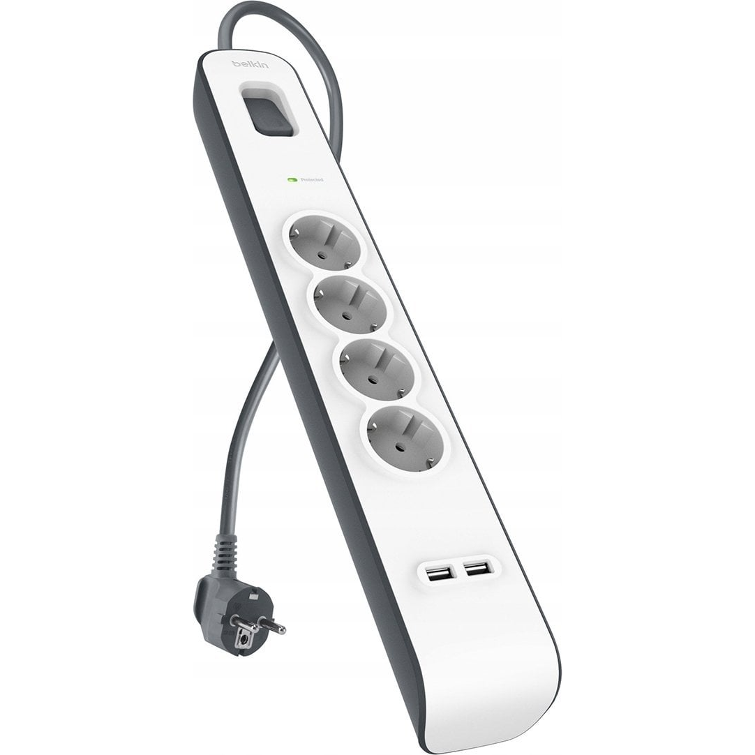 Belkin BSV401VF2M-V2 Túlfeszültség védő elosztó 4 aljzatos 2m - Fehér (BSV401VF2M-V2)