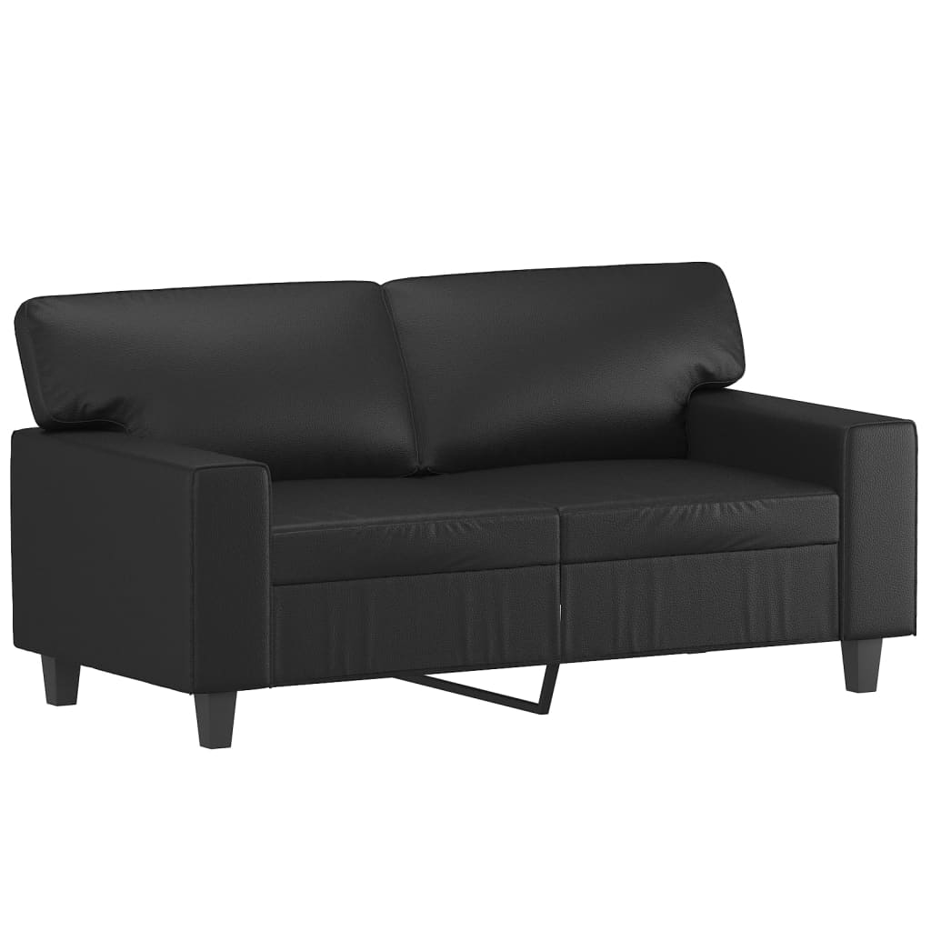 2 személyes fekete műbőr kanapé 120 cm (359412)