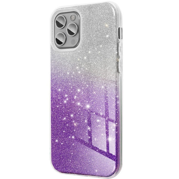 Samsung Galaxy A52 / A52 5G / A52s 5G SM-A525F / A526B / A528B, Силиконов калъф, лъскав, Forcell Shining, лилав/сребрист (108956)