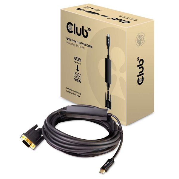 CLUB3D cac-1512 usb C VGA Черен
