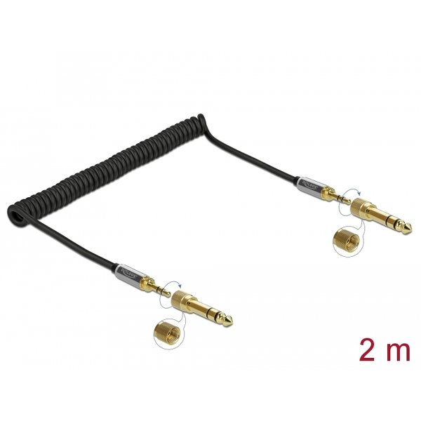 Delock Összecsavart kábelbővítmény 3,5 mm 3 tűs Sztereo Jack apa   Sztereo Jack apa csavar adapterre (85837)
