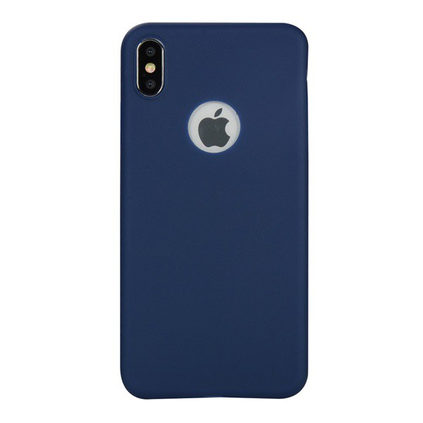 Szilikon telefonvédő (matt, logo kivágás) SÖTÉTKÉK [Apple iPhone XS Max 6.5] (5996457824359)