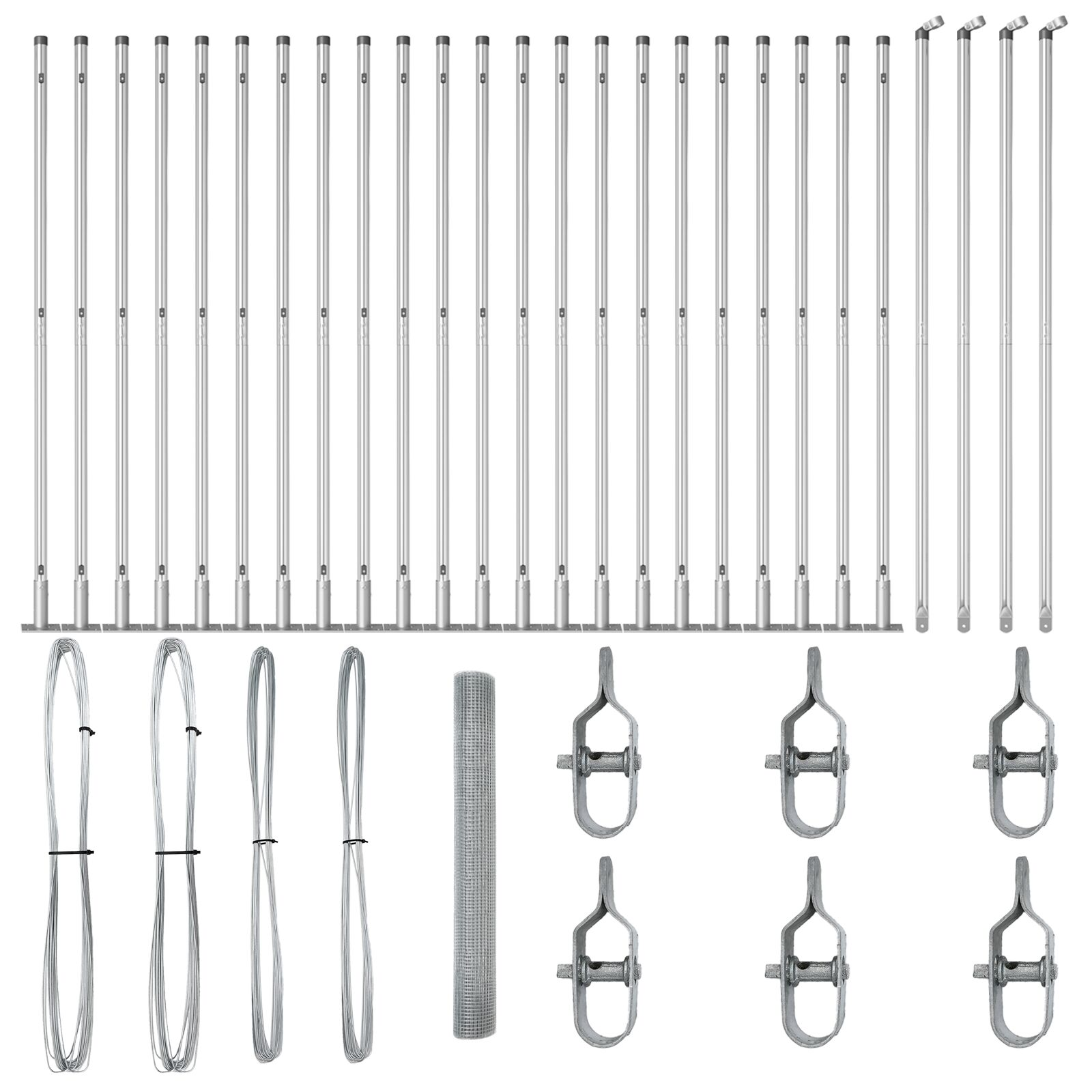 Horganyzott Drótkerítés 13 Felfüggesztett Oszloppal 1.2x50 m Horganyzott Acél (3352358)