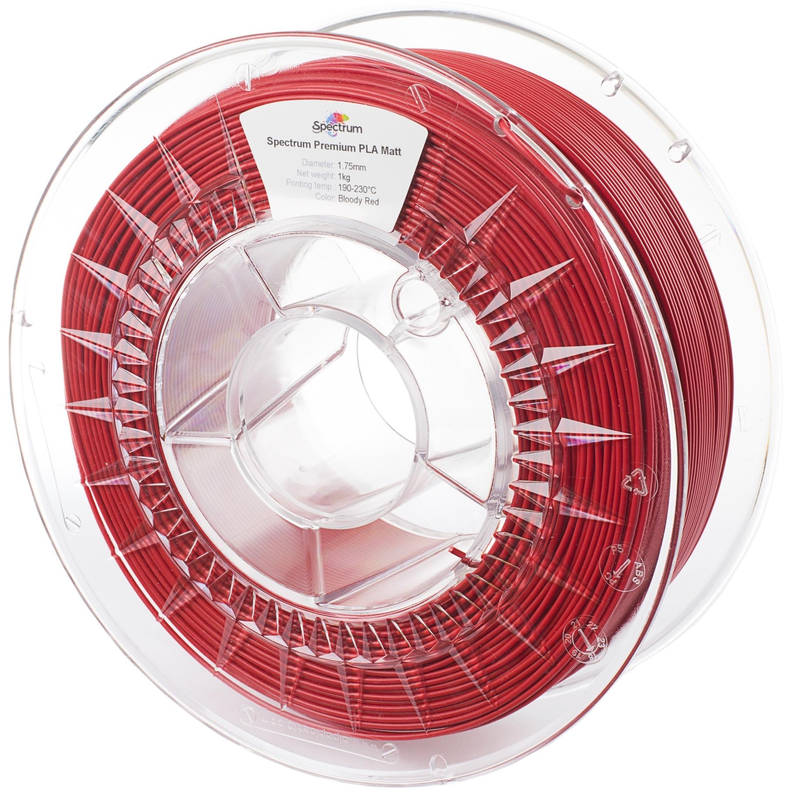 Spectrum 3D nyomtatószál, PLA Matt, 1,75 mm, Bloody Red, 1 kg (80240)