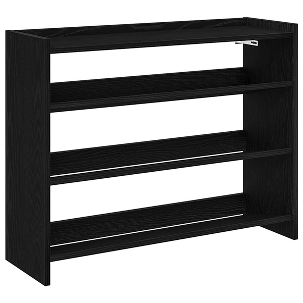 fekete szerelt fa cipőtároló szekrény 80x25x61,5 cm