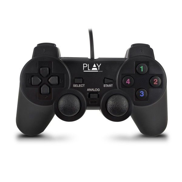 Ewent Play Černá USB 2.0 Gamepad Analogový/digitální PC