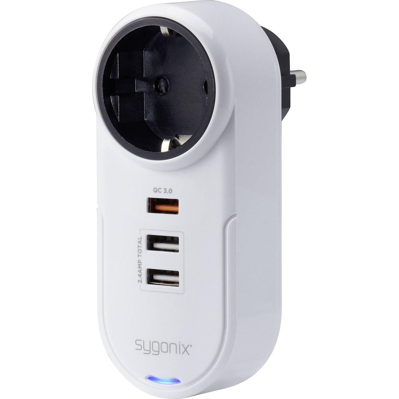 Sygonix 2xUSB-A + 1xUSB-C + 1xdugalj hálózati adapter fehér (SY-4512994) (SY-4512994)