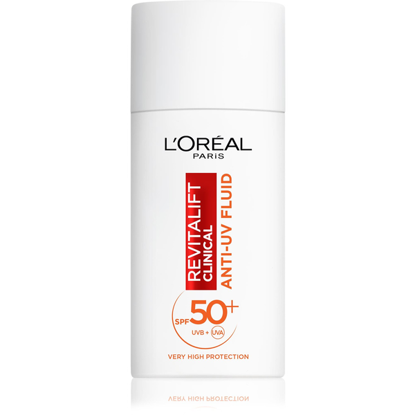 L'ORÉAL PARIS Revitalift Clinical Anti-UV Fluid nagyon magas SPF50+ védelem, C-vitamin, 50 ml