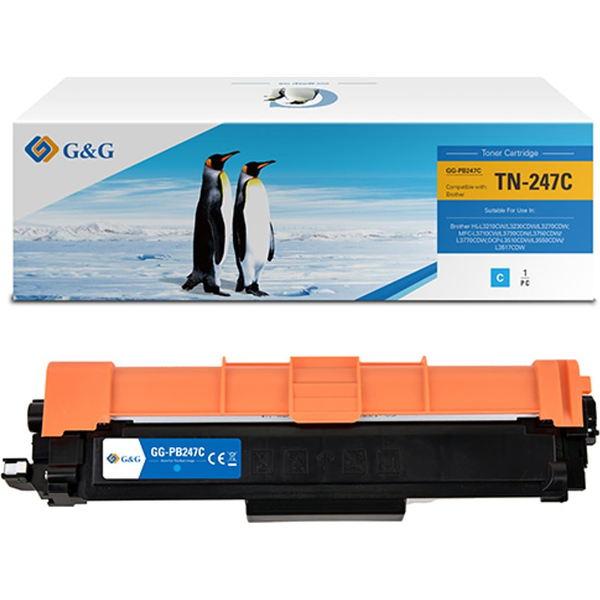 Cartuș de imprimantă cyan G&G TN-247C compatibil cu Brother