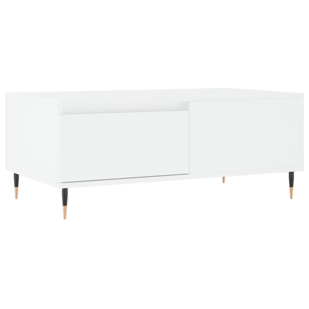 fehér szerelt fa dohányzóasztal 90 x 50 x 36,5 cm (830796)