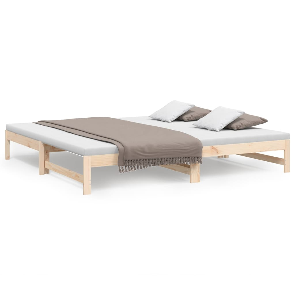 tömör fenyőfa kihúzható kanapéágy 2 x (90 x 200) cm (823404)
