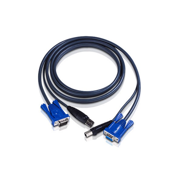 ATEN USB KVM Cable toetsenbord-video-muis (kvm) kabel Zwart 3 m