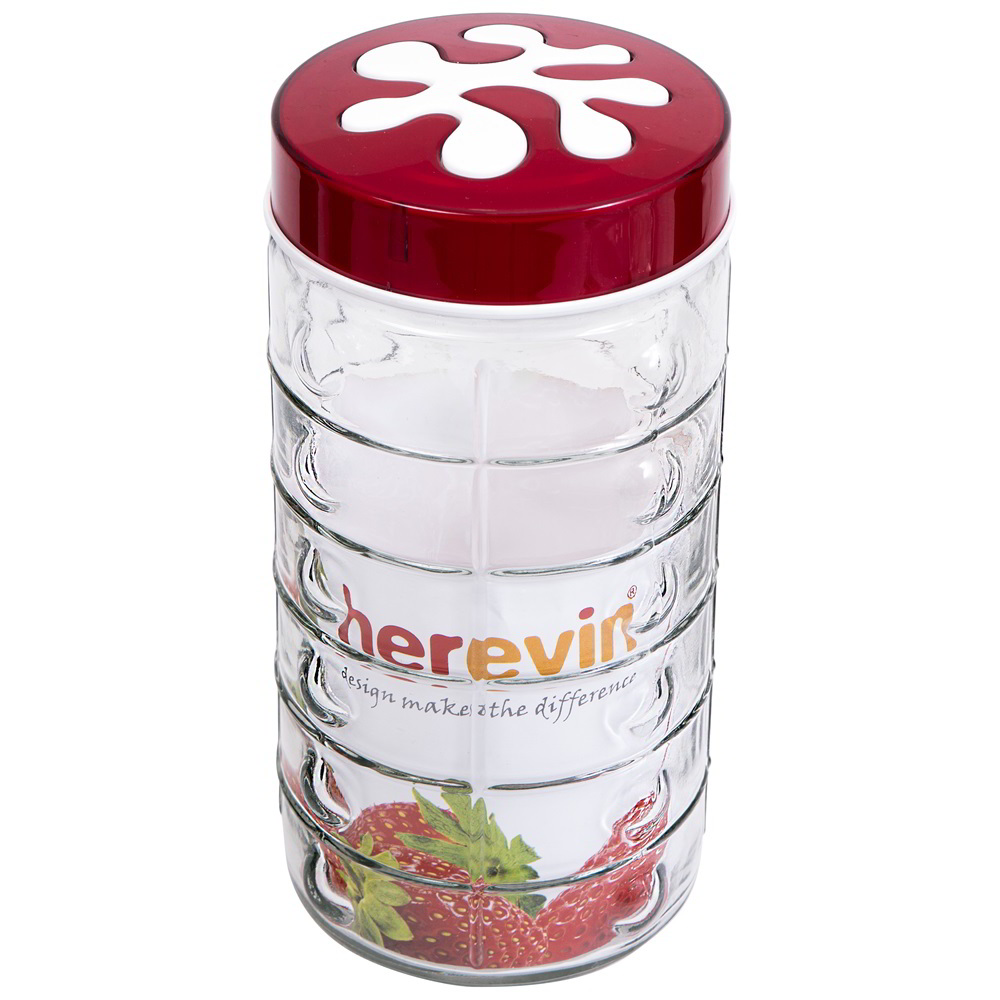 Iris 135930-000 Üveg Fűszertartó 1700ml - Piros / Lila / Zöld (135930-000)