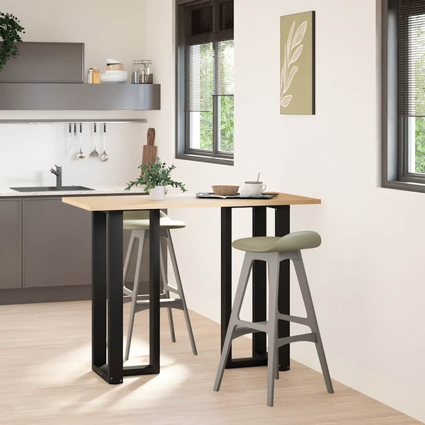 Picioare de masă de bar în formă de T, 2 buc., negru, 40x35x(100-101) cm, oțel