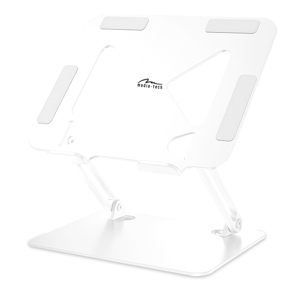 MEDIA-TECH Állítható ergonomikus állvány 10-17 hüvelykes laptopokhoz és táblagépekhez fehér