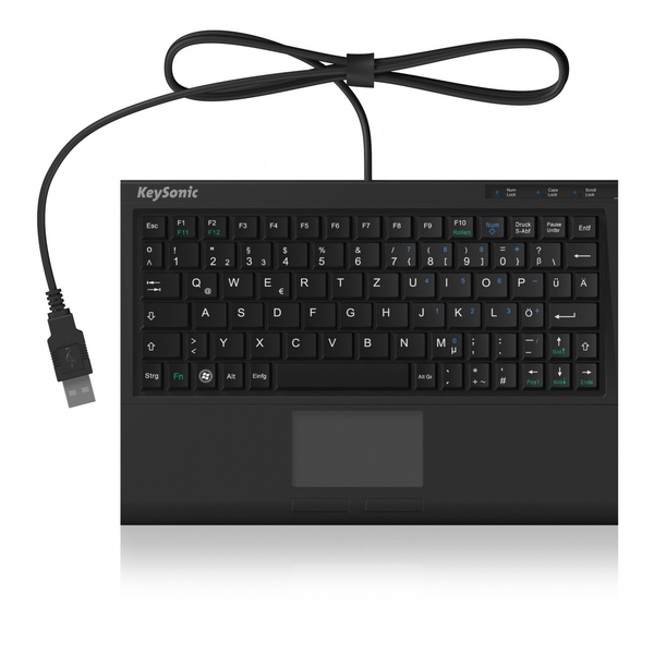 KeySonic ACK-3410 toetsenbord Kantoor USB Amerikaans Engels Zwart