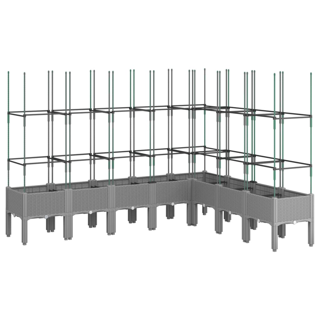 Kvetináč plast odtiene šedej a striebornej VidaXL 200 cm x 160 x 142,5 cm