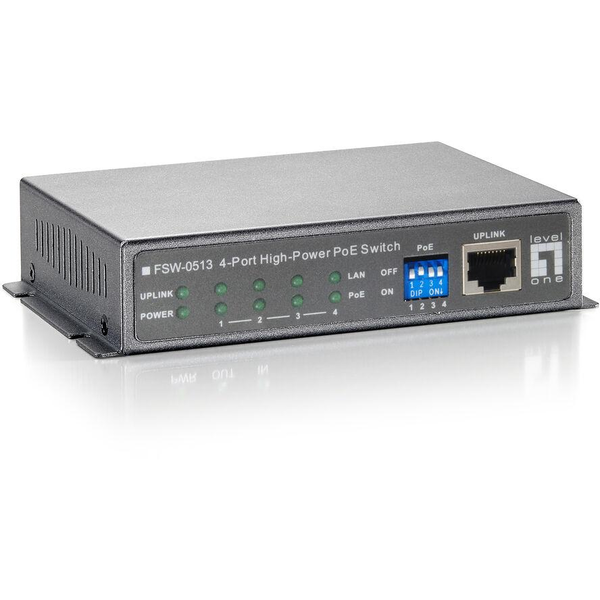 LevelOne FSW-0513 netwerk-switch Fast Ethernet (10/100) Power over Ethernet (PoE) Zwart, Grijs