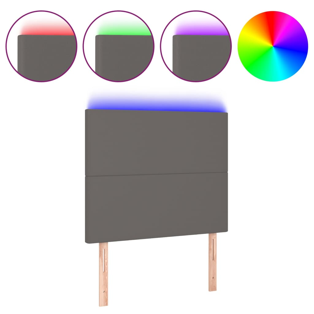 szürke műbőr LED-es fejtámla 100x5x118/128 cm (3122232)