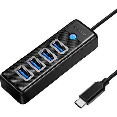 Orico HUB USB-C to 4x USB 3.0 5Gbps 0,15m Black (PW4U-C3-015-BK-EP-IP)