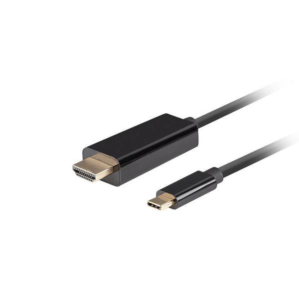 Преходен кабел USB-C мъжки към HDMI мъжки, USB 3.2 gen.2, HDMI 2.0, Lanberg 43678, FHD-144Hz, 4K-60Hz, 18Gb/s, 300cm, черен