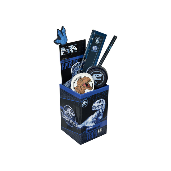Ceruzatartó 7 db-os szett Jurassic world (ceruza, radír, vonalzó, hegyezõ, jegyzetfüzet, csipesz)