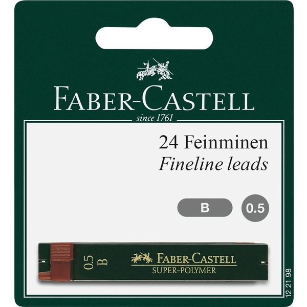 FABER-CASTELL Feinmine Super-Polymer 0,5mm B 2x BK
