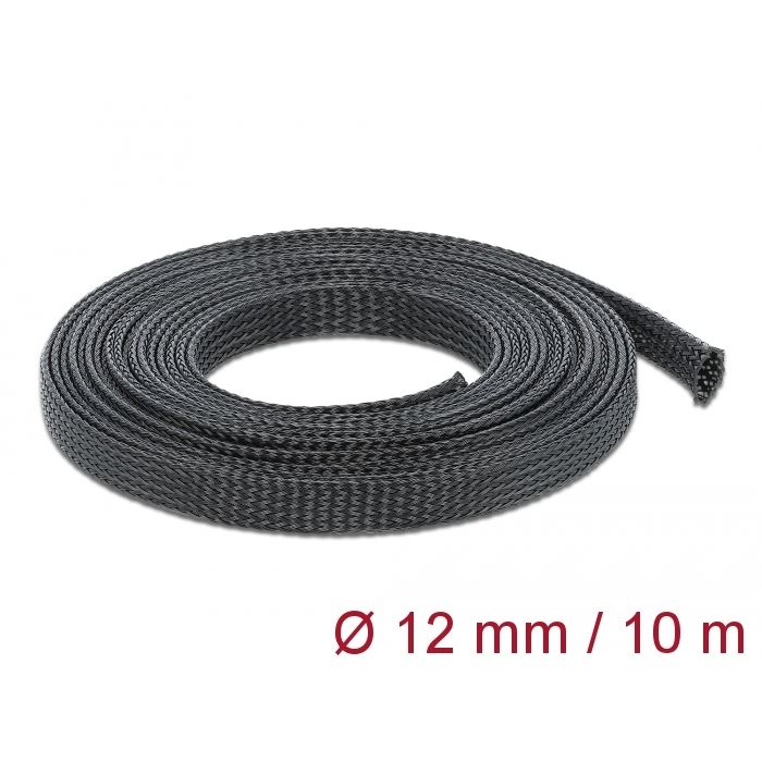 Delock fonott kábelharisnya fekete (18902) (Delock18902)