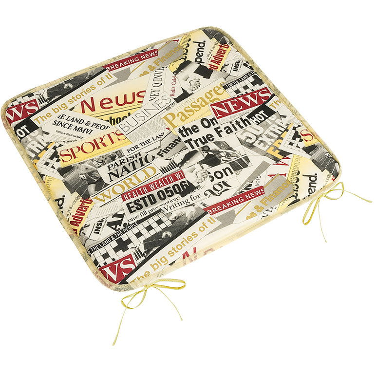BELLATEX Adéla Seat cushion 34/228 plain 40 × 40 cm coloured newspaper (12446)