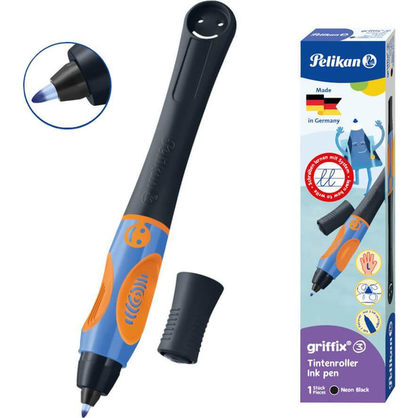 Pelikan griffix Tintenschreiber  Linkshänder Neon Black Faltschachtel