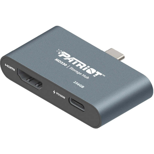 Patriot PMD256GH013 MD330 Mobile Storage Hub, 256GB, USB Type-C 3.2 Gen 1, HDMI 4K@60Hz, USB PD 100W
