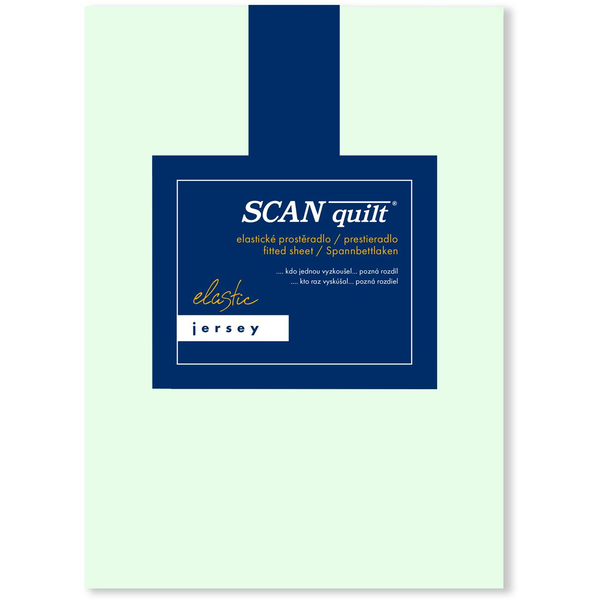 SCANquilt JERSEY ELASTIC LYCRA lepedő, mentazöld, 160×200 cm
