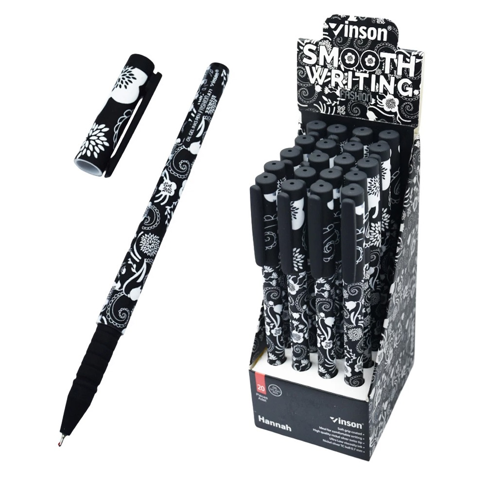 Vinson Golyóstoll kupakos, 0,7mm Hannah vegyes test displ 20 db/display (A71) (A71)